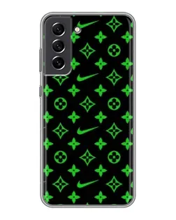 Чехол для Samsung Galaxy S21 FE с картинкой «Неоновый принт LV»