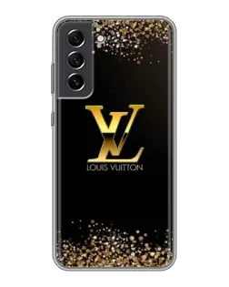 Чехол для Samsung Galaxy S21 FE с картинкой «LV — золотые искры»