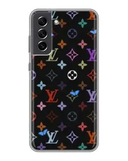 Чехол для Samsung Galaxy S21 FE с картинкой «Цветная монограмма LV»