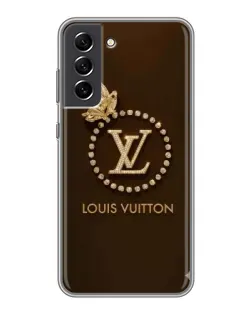 Чехол для Samsung Galaxy S21 FE с картинкой «LV — золотая печать»