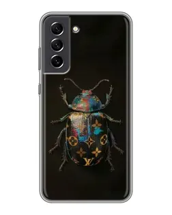 Чехол для Samsung Galaxy S21 FE с картинкой «LV — мраморный принт»