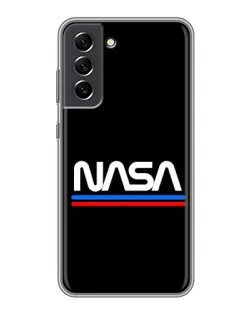 Чехол для Samsung Galaxy S21 FE с картинкой «NASA — классика Red Blue»