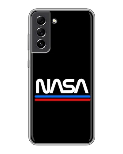 Чехол для Samsung Galaxy S21 FE с картинкой «NASA — классика Red Blue» Чехол для Samsung Galaxy S21 FE с картинкой «NASA — классика Red Blue»