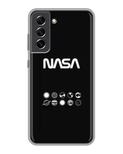 Чехол для Samsung Galaxy S21 FE с картинкой «NASA — технический принт»
