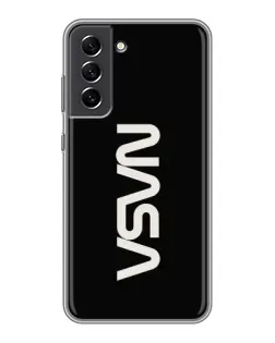 Чехол для Samsung Galaxy S21 FE с картинкой «NASA — вертикальный логотип»