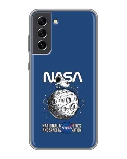 Чехол для Samsung Galaxy S21 FE с картинкой «NASA — лунная миссия»