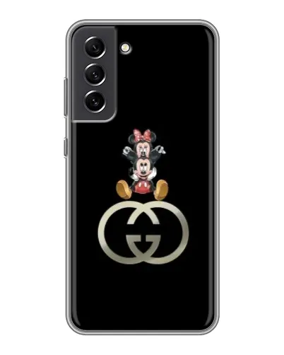 Чехол для Samsung Galaxy S21 FE с картинкой «Минни Маус на лого»