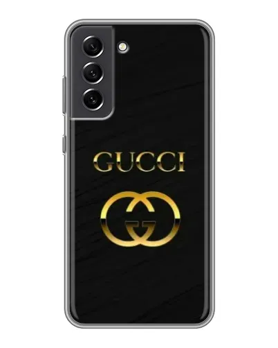 Чехол для Samsung Galaxy S21 FE с картинкой «Золотой логотип Gucci»