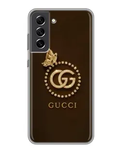 Чехол для Samsung Galaxy S21 FE с картинкой «Gucci — золотая бабочка»