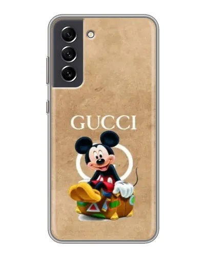 Чехол для Samsung Galaxy S21 FE с картинкой «Микки Маус Gucci — крафт»