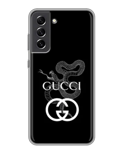 Чехол для Samsung Galaxy S21 FE с картинкой «Gucci — серебряная змея»
