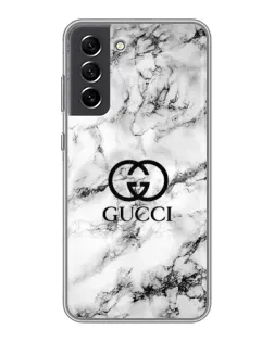 Чехол для Samsung Galaxy S21 FE с картинкой «Gucci — мраморный шик»
