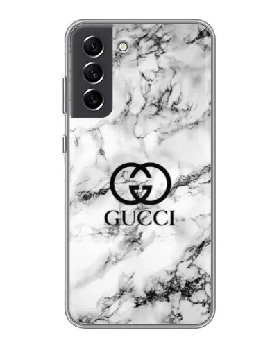 Чехол для Samsung Galaxy S21 FE с картинкой «Gucci — мраморный шик»