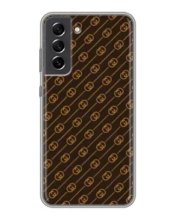Чехол для Samsung Galaxy S21 FE с картинкой «Gucci — золотые диагонали»