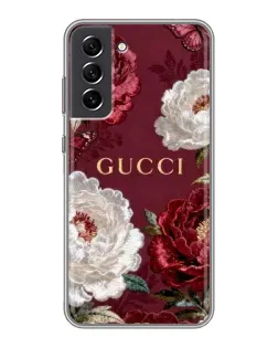 Чехол для Samsung Galaxy S21 FE с картинкой «Gucci — бордовые розы»