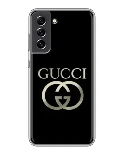 Чехол для Samsung Galaxy S21 FE с картинкой «Gucci — золото на черном»