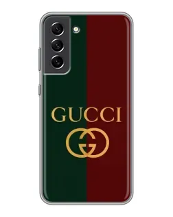 Чехол для Samsung Galaxy S21 FE с картинкой «Gucci — темно-зеленый градиент»