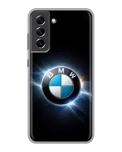 Чехол для Samsung Galaxy S21 FE с картинкой «BMW — неоновое сияние»