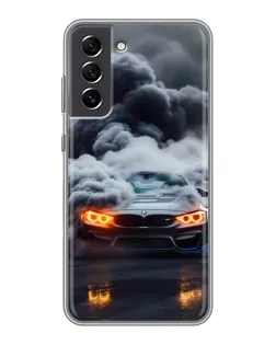 Чехол для Samsung Galaxy S21 FE с картинкой «BMW в дыму»