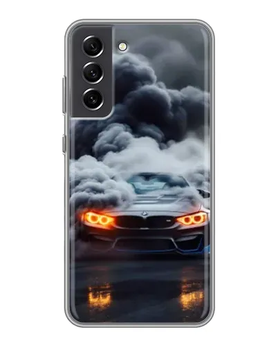 Чехол для Samsung Galaxy S21 FE с картинкой «BMW в дыму»