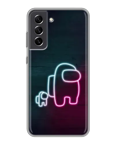 Чехол для Samsung Galaxy S21 FE с картинкой «Among Us неон-арт»