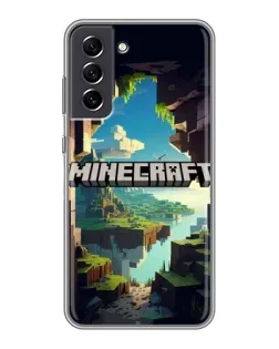 Чехол для Samsung Galaxy S21 FE с картинкой «Пещера Майнкрафт»