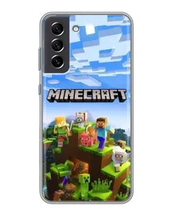 Чехол для Samsung Galaxy S21 FE с картинкой «Minecraft классический мир»