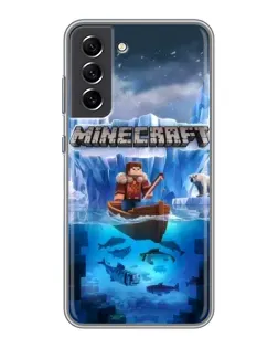 Чехол для Samsung Galaxy S21 FE с картинкой «Minecraft ледяной мир»