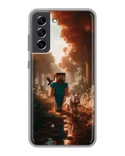 Чехол для Samsung Galaxy S21 FE с картинкой «Стив в лесу»