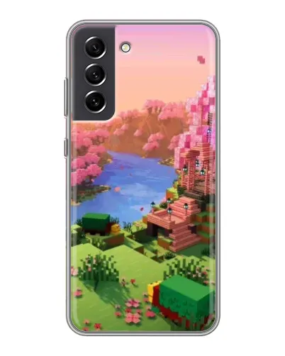 Чехол для Samsung Galaxy S21 FE с картинкой «Розовое дерево Minecraft»