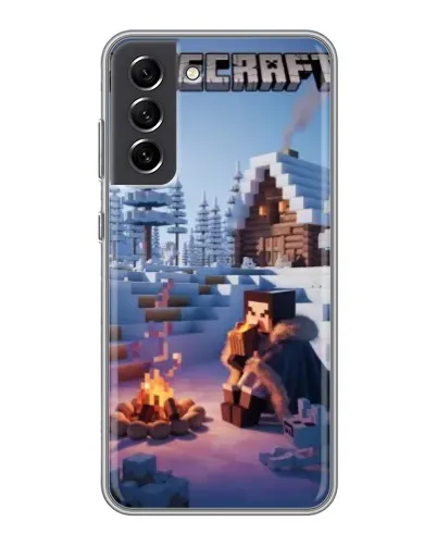 Чехол для Samsung Galaxy S21 FE с картинкой «Зимний Minecraft»