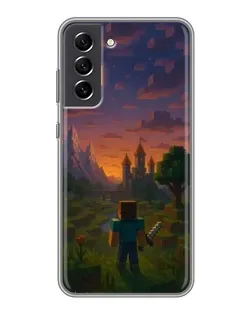 Чехол для Samsung Galaxy S21 FE с картинкой «Стив у башни»