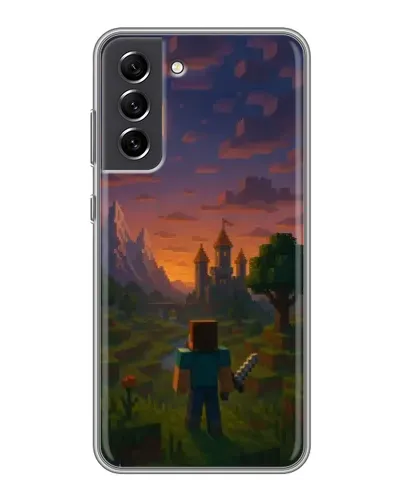 Чехол для Samsung Galaxy S21 FE с картинкой «Стив у башни»