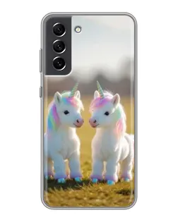 Чехол для Samsung Galaxy S21 FE с картинкой «Пара единорогов»