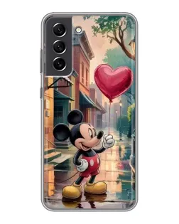 Чехол для Samsung Galaxy S21 FE с картинкой «Микки и шарик-сердце»