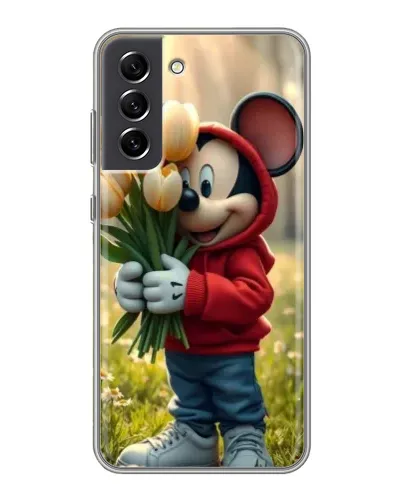 Чехол для Samsung Galaxy S21 FE с картинкой «Микки с тюльпанами» Чехол для Samsung Galaxy S21 FE с картинкой «Микки с тюльпанами»