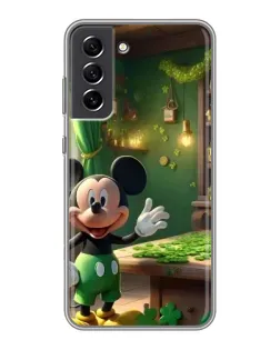Чехол для Samsung Galaxy S21 FE с картинкой «Микки в мастерской»