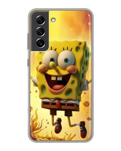 Чехол для Samsung Galaxy S21 FE с картинкой «Губка Боб прыгает» Чехол для Samsung Galaxy S21 FE с картинкой «Губка Боб прыгает»