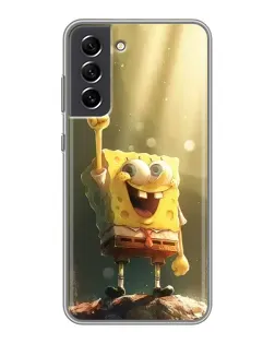 Чехол для Samsung Galaxy S21 FE с картинкой «Сияющий Спанч Боб»