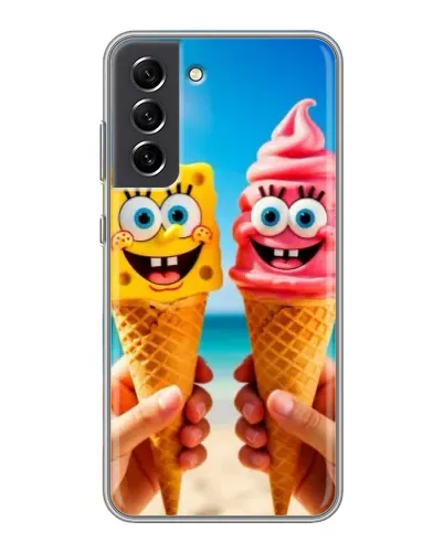 Чехол для Samsung Galaxy S21 FE с картинкой «Спанч Боб мороженое» Чехол для Samsung Galaxy S21 FE с картинкой «Спанч Боб мороженое»