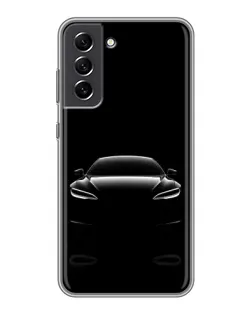 Чехол для Samsung Galaxy S21 FE с картинкой «Силуэт Tesla Night»