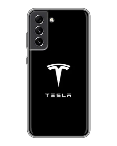 Чехол для Samsung Galaxy S21 FE с картинкой «Tesla White Logo» Чехол для Samsung Galaxy S21 FE с картинкой «Tesla White Logo»