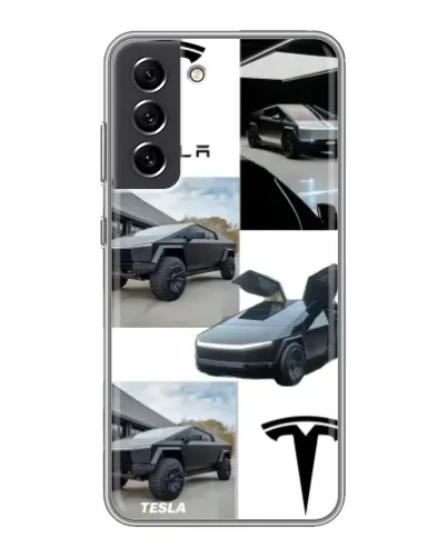 Чехол для Samsung Galaxy S21 FE с картинкой «Коллаж Cybertruck Tesla» Чехол для Samsung Galaxy S21 FE с картинкой «Коллаж Cybertruck Tesla»