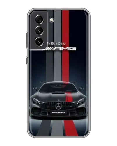 Чехол для Samsung Galaxy S21 FE с картинкой «Mercedes — белый карбон»