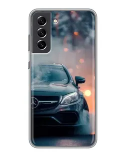 Чехол для Samsung Galaxy S21 FE с картинкой «Mercedes — ночной город»