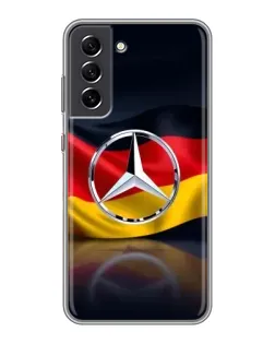 Чехол для Samsung Galaxy S21 FE с картинкой «Mercedes — флаг Германии»