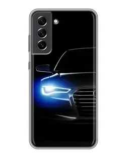 Чехол для Samsung Galaxy S21 FE с картинкой «Неоновый взгляд Audi»