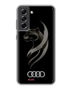 Чехол для Samsung Galaxy S21 FE с картинкой «Графика — пантера и Audi»