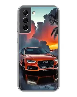 Чехол для Samsung Galaxy S21 FE с картинкой «Audi — закат»