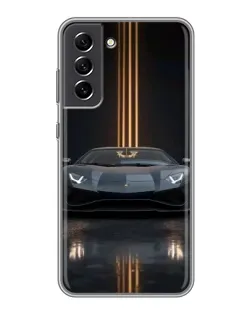 Чехол для Samsung Galaxy S21 FE с картинкой «Lamborghini золотые линии»